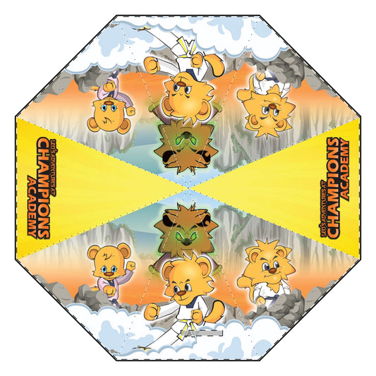 Kids' Novelty Umbrella - Champions Academy Design - Fun Foldable Umbrella for Rainy Days